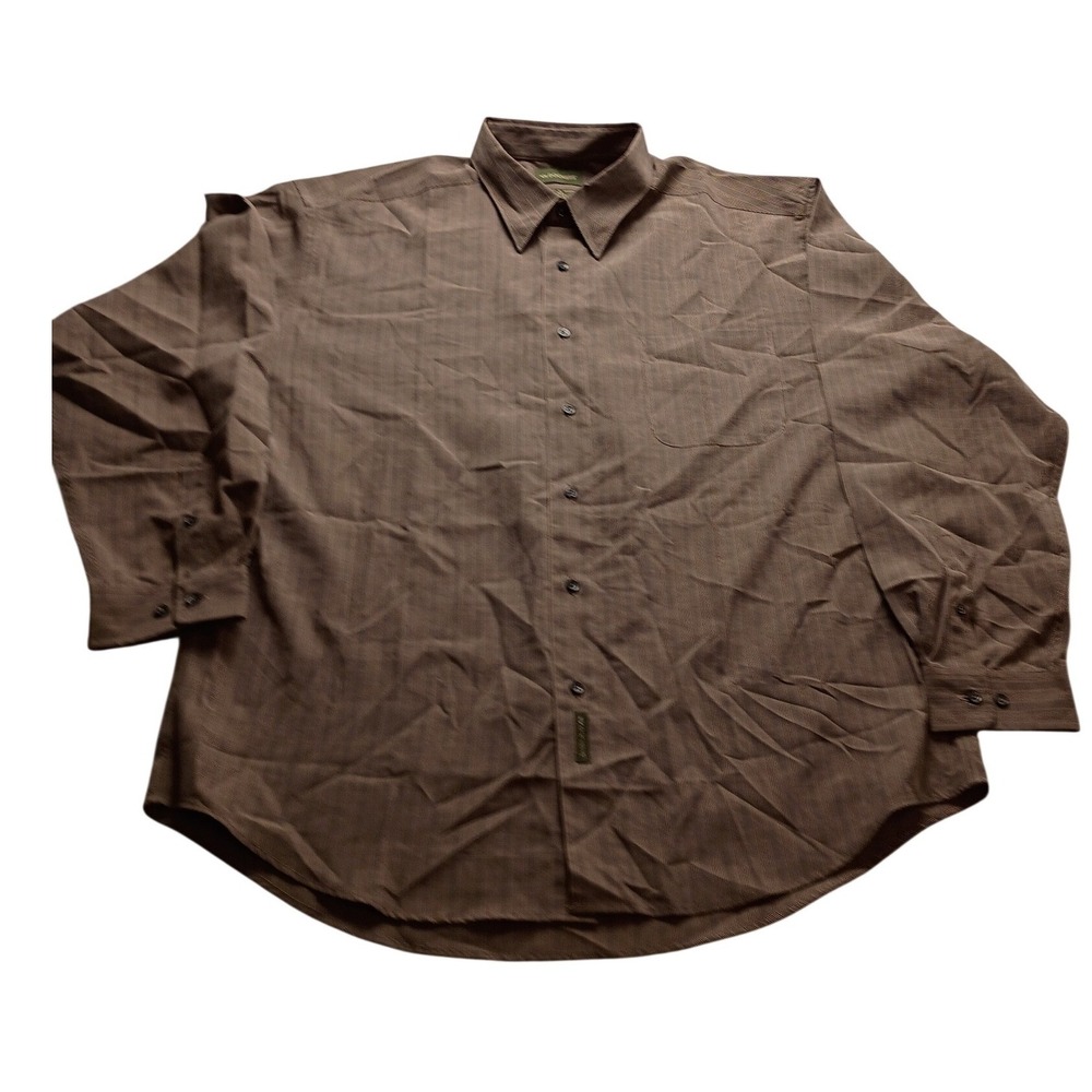 Dockers Button Down Men's XL Plaid Long Sleeve Brown Casual WPL 423 XL Brown